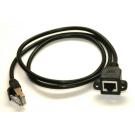 Panel Mount Cat5E Black 1Meter 40Inch Ethernet Cable RJ45 Network